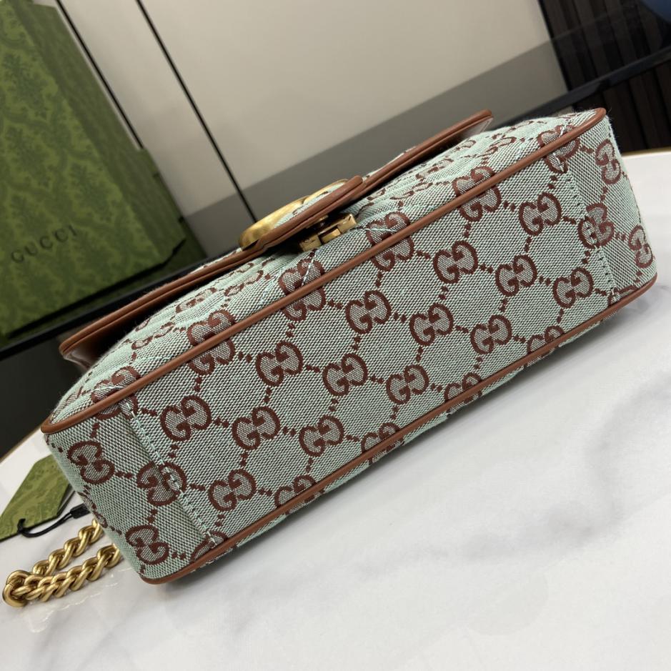 Borsa a tracolla piccola in denim Gucci GG Marmont