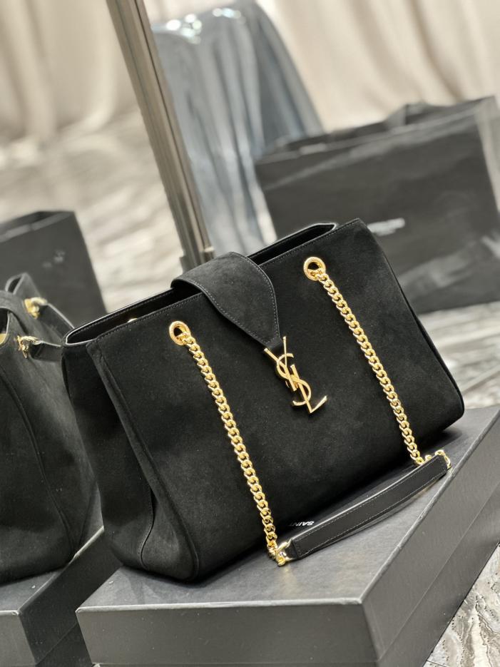 SAINT LAURENT [Suede Black] Borsa tote grande in pelle scamosciata