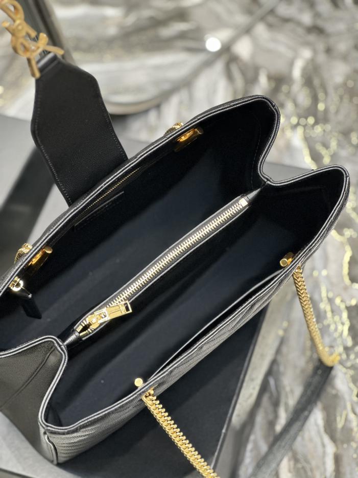 SAINT LAURENT [Nero] Borsa tote grande in pelle di vacchetta