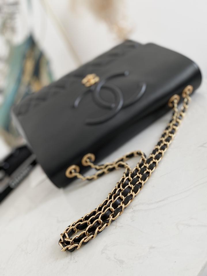 CHANEL nuova borsa a spalla singola con doppia catena