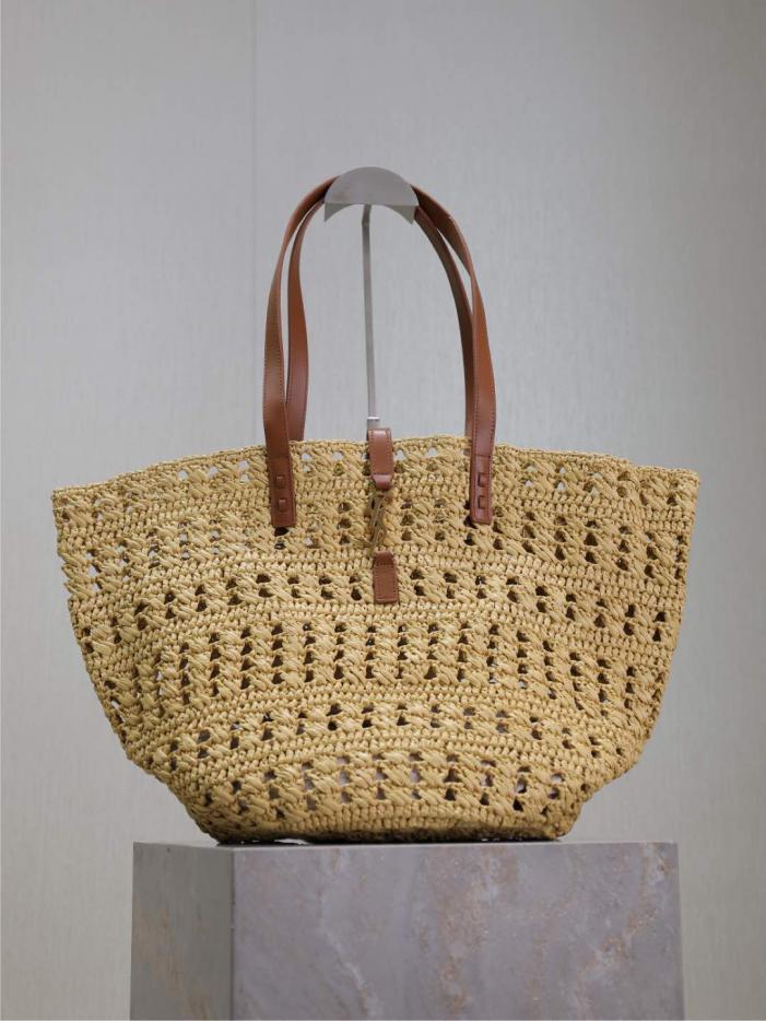 Borsa tote in paglia cava SAINT LAURENT