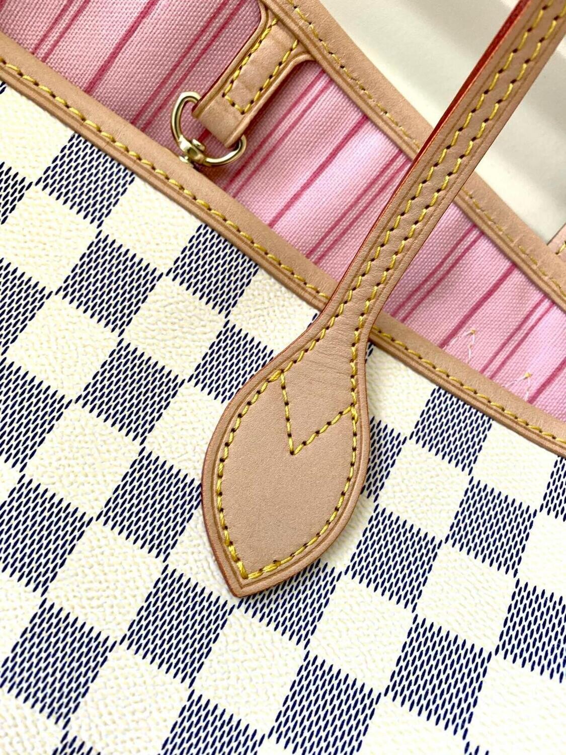 Louis Vuitton Neverfull MM in Tela Damier Azur - Rosa Ballerina