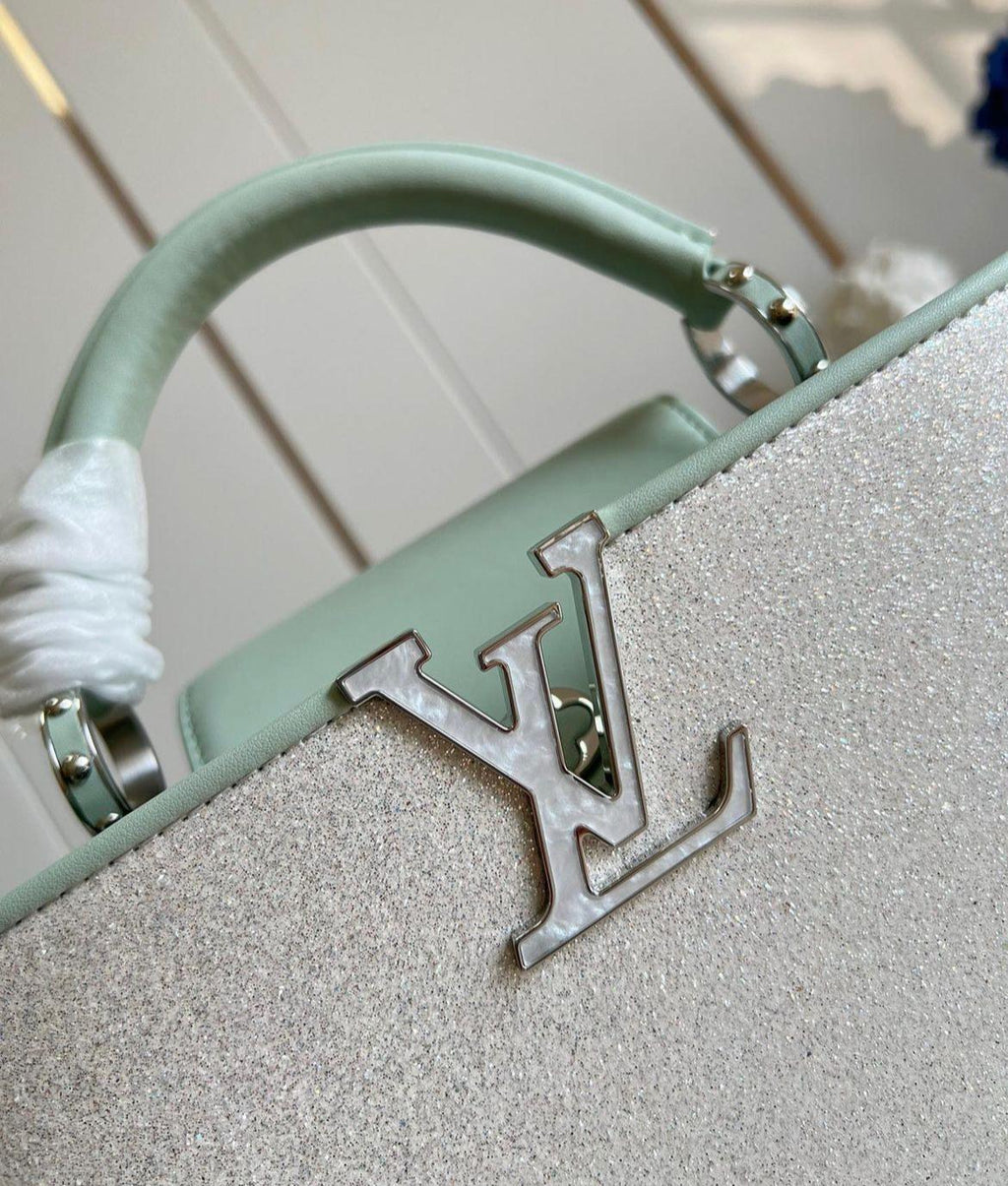 Borsa Messenger Compatta - Pelle Monogram Empreinte Perla