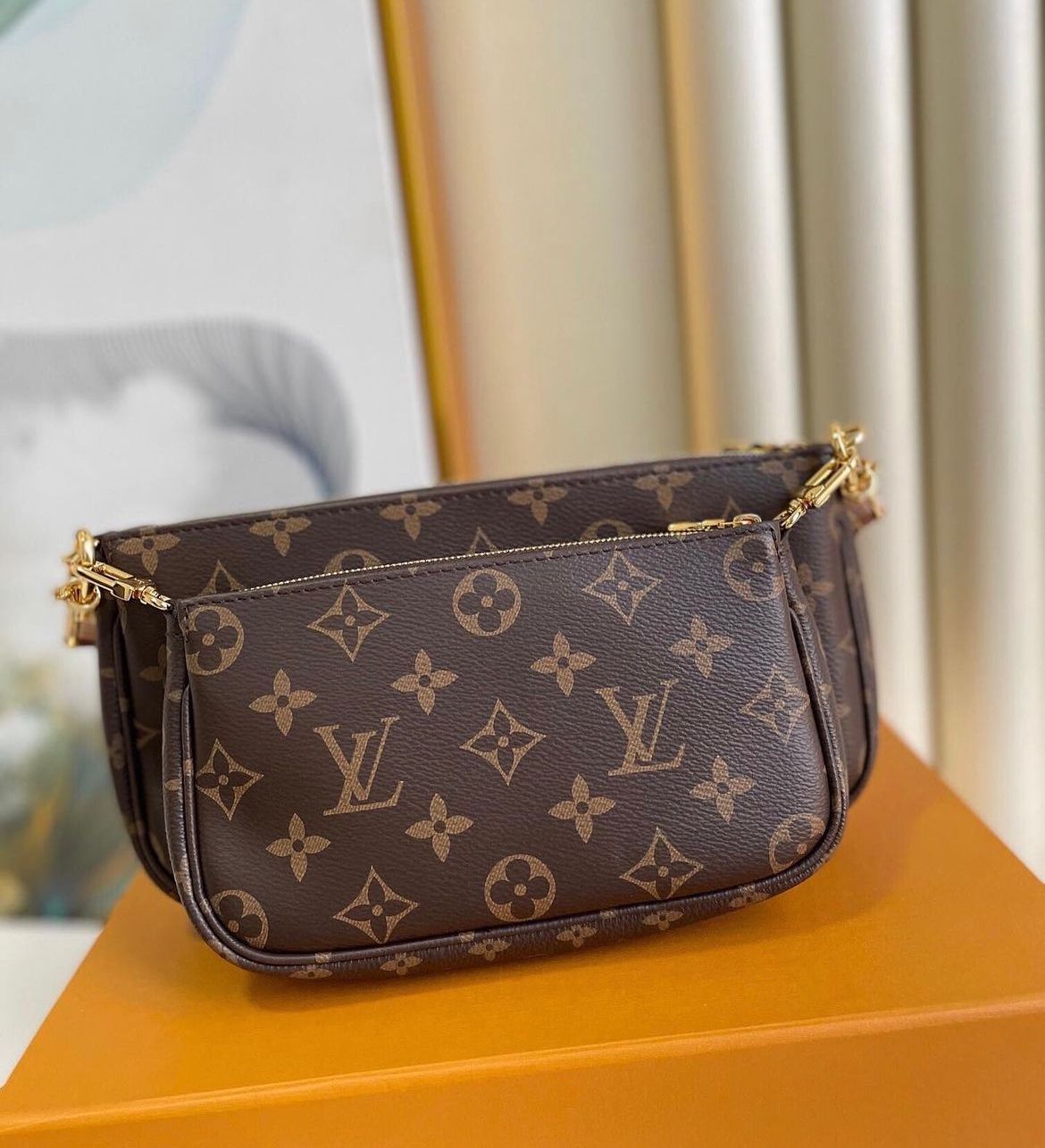 Multi Pochette Accessoires - Tela Monogram Verde Kaki