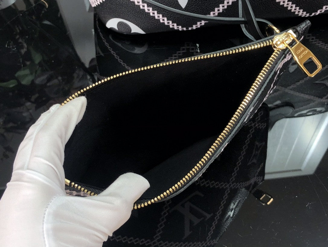 Louis Vuitton Neverfull MM in Tela Damier Azur - Rosa Ballerina